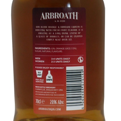 Blood Orange & Rhubarb Arbroath AD 1320 Gin Liqueur 70cl